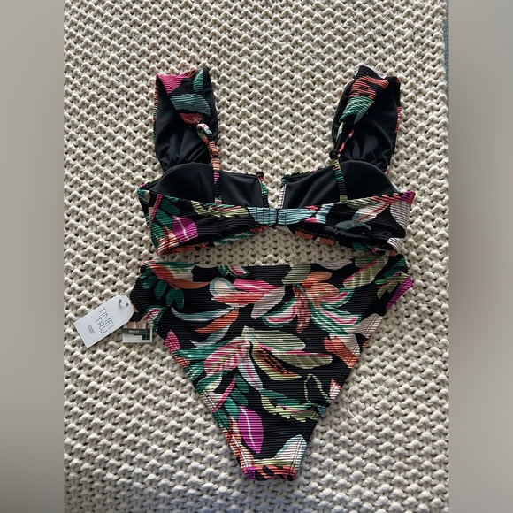 NWT! Time & Tru Wide Strap V-Neck Bikini Set- Size M - Picture 4 of 6